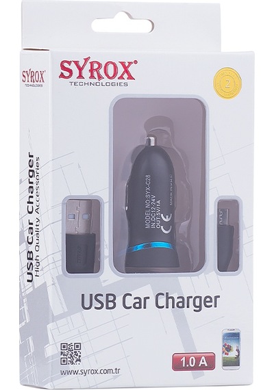 Syrox C28 Araç Şarj Aleti Micro Usb Kablo Set 1.0A Beyaz