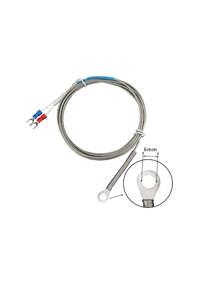 K Type Thermocouple 1 Metre Montaj Delikli Sıcaklık Isı Sensörü 0c/800c Paslanmaz Çelik Prob K Tip