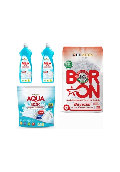 Aquabor Doğal Mineralli Bulaşık Deterjanı +bor Mineralli Beyazlar İçin Çamaşır Deterjanı. Diğer