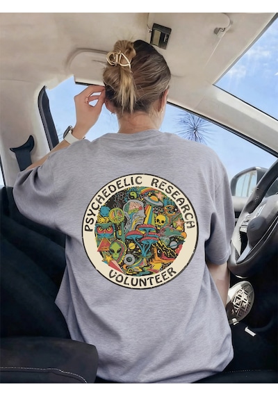 Noıssey Urban Pop Graphic Kadın Tişört Koleksiyonukod 5570 Gri
