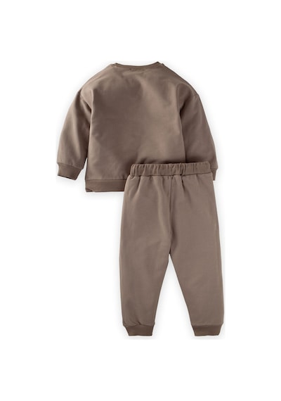 Cigit Basic Karyoka Detaylı Sweatshirt Takım 3-8 Yaş Vizon Vizon