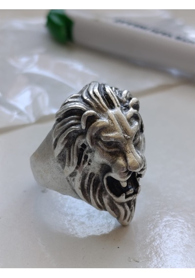 Aslan.gümüş.kaplama.yüzük.unisex