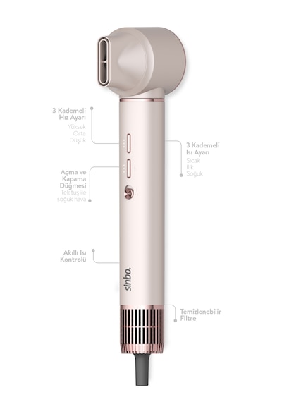 Pro Compact Uzun Multi-styler Hava Üfleme Şekillendirici Full Seti 5in1 Saç Şekillendirici Shd-1729 - Rose Gold Açık Pembe