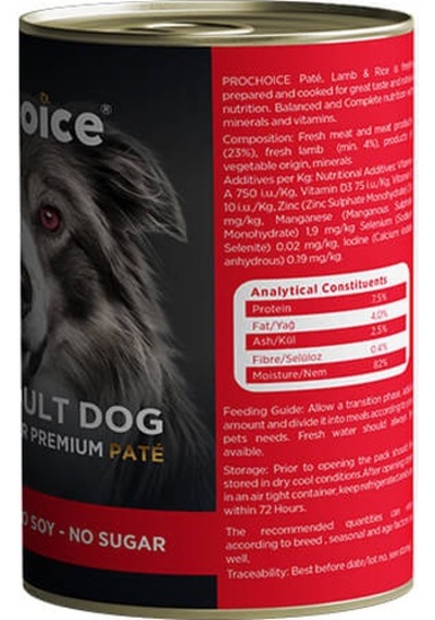 Pro Choice Adult Kuzulu Yetişkin Köpek Konservesi 6 x 400 G