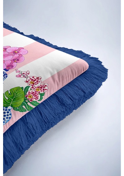 Çini Motifli Lüks Saçaklı Yastık Kılıfı - Klasik Modern Pembe Mavi Püsküllü Kırlent Kılıfı Batımı Elma Yeşili Çini Motifli Lüks Saçaklı Yastık Kılıfı - Klasik Modern Pembe Mavi Püsküllü Kırlent Kılıfı Batımı Elma Yeşili
