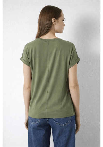 Fashion Friends Bisiklet Yaka Haki Kadın Bluz 26y0194k1