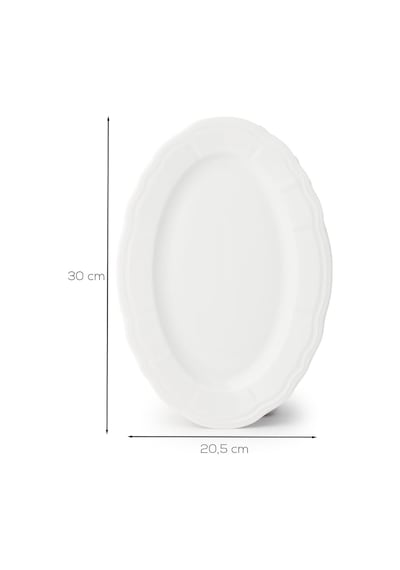 Porsima 4447 Tiffany Porselen Kayık Tabak Seti - Oval Kahvaltılık Sunumluk Seti 30cm 2 Adet Diğer