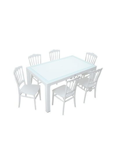 Mandella Wood 90x150 Silver Napolyon Sandalye Camlı Masa Takımı Diğer Mandella Wood 90x150 Silver Napolyon Sandalye Camlı Masa Takımı Diğer