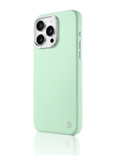 Apple Uyumlu iPhone 14 Pro Max Kılıf Suni Deri Tasarımlı Pynana Starry Serisi Kapak Yeşil