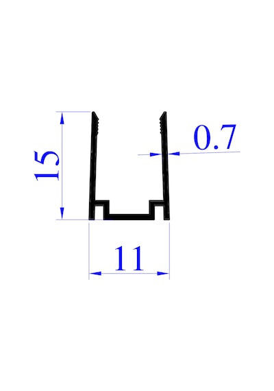 Alüminyum Neon Tutucu Profil 11x15mm Led Neon Sabitleme Kanalı Eloksallı 1 Metre Montaj Aparatı Kanal