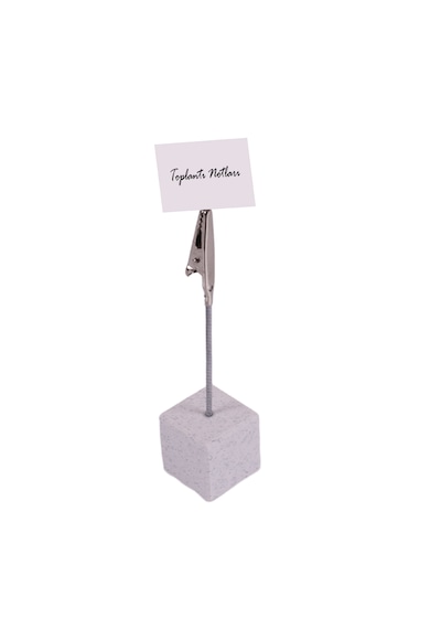 Metal Not Tutucu Metal Kıskaçlı Notluk Mermer Desenli Masaüstü Not Tutacağı Mermer Desen
