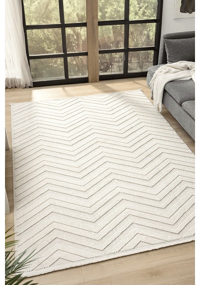 Fizy Beyaz Halı Loop Sisal Halı Modern Dokuma Oturma Odası Salon Halısı 13797a Beyaz