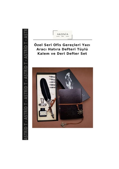 Özel Seri Ofis Gereçleri Yazı Aracı Hatıra Defteri Tüylü Kalem Ve Deri Defter Set Çok Renkli