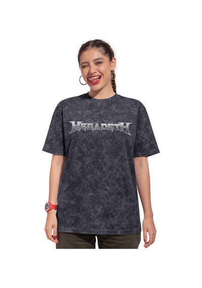 Tasarım Megadeth Rock Metal Müzik Grubu Sırt Baskılı Unisex Overs Siyah