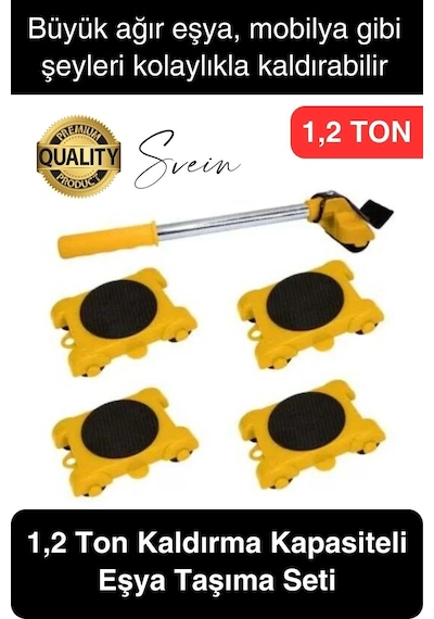 1.2 Ton Premium 1. Sınıf Malzeme Eşya Kaldırma Taşıma Seti Krikosu Kaldıraç Pratik Kolay Yük Taşıma