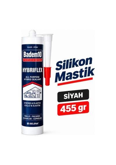 Siyah Silikon Mastik 455 Gr Kapı Pencere Dolgu Sızdırmazlık İzolasyon İnşaat Tamir Malzemesi Genel