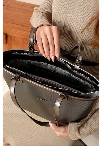 Just Polo Kadın Yeni Sezon Büyük Boy Lüks El Çantası Shopper Gri 48743192