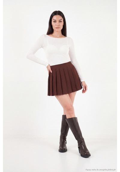 Lela Kayık Yaka Transparan Triko Bluz Kadın Bluz 5866879 Ekru