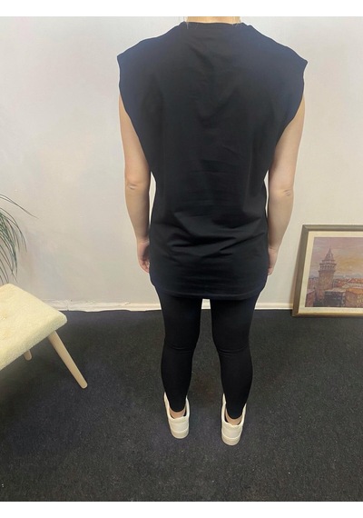 Kadın Bisiklet Yaka Regular Fit Tişort Spr24atk340 Black