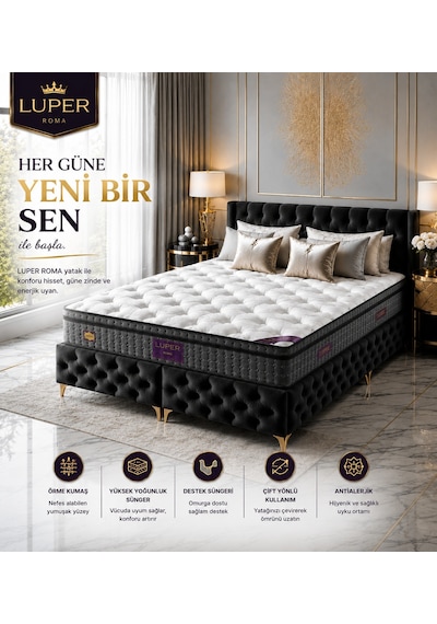 Luper Çift Kişilik Roma Couple Wick Full Ortopedik Delu x e Yaylı Yatak 90  x  190