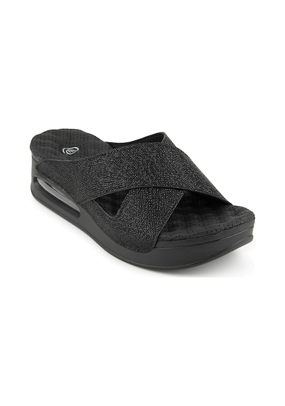 Muya Fly Anatomik Airmax Memory Foam Kadın Terlik Desenli Siyah Siyah