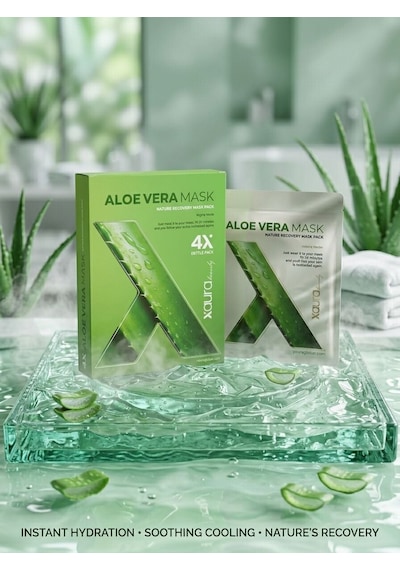Xaura Beauty Aloe Vera Mask Nature Recovery Kağıt Yüz Maskesi 4'lü Paket