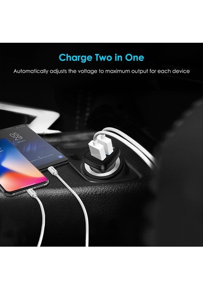 Choetech 36w Çift Usb Çıkışlı Quickcharge 3.0 Araç Şarj Cihazı - C0051-v5 - Siyah