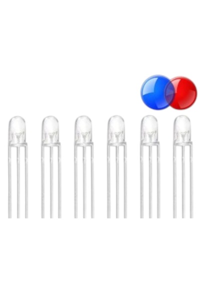 3mm R-b Kırmızı - Mavi Ortak Katot - 100 Adet