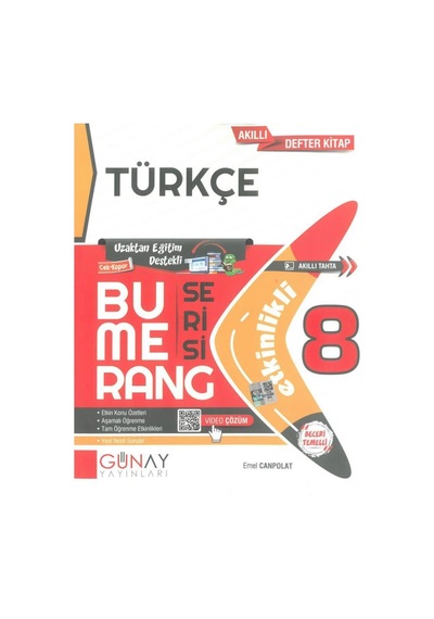 8 Sınıf Türkçe Etkinlikli Bumerang Serisi Günay Yayınları