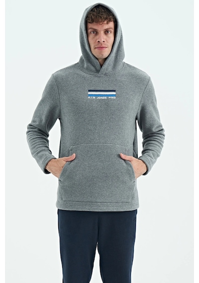 Tommy Life Erkek Kapşonlu Sweat Antrasit Art-88301 Antrasit