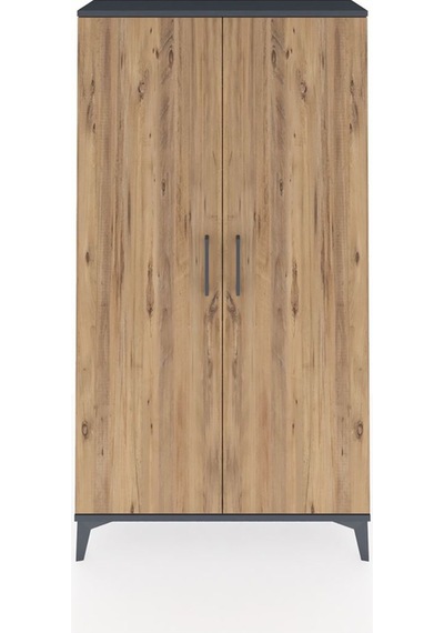 Arges Dolap 4 Raflı 2 Kapaklı 88x30x163 Antrasit-çam Antrasit