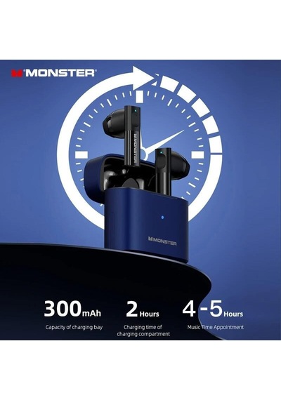 Premium Aksesuar Aktif Eğlence Monster Airmars Xkt03 Mavi Kablosuz Kulaklık