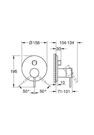 Grohe Atrio 24356000 Sıva Üstü Grubu 3 Yollu Ankastre Banyo Duş Bataryası Krom Gri