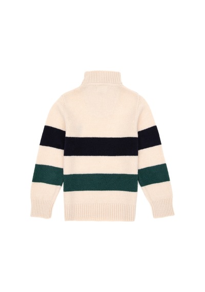 U.S. Polo Assn. Erkek Çocuk Yarım Fermuarlı Krem Triko Kazak 50295517-VR071