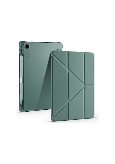 Samsung Galaxy Uyumlu Tab A11 Plus 11inç X230 Kılıf Kalem Bölmeli Trifolding Case X235 X236b Kılıf