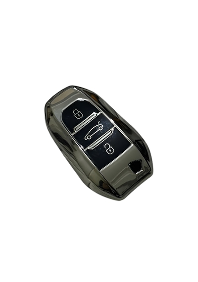 Autohan Keys Peugeot Anahtar Koruma Kılıfı, 208 308 508 2008 3008 5008 Rifter Modelleri İçin, Sustasız, Krom-siyah