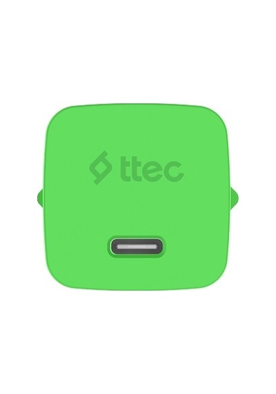 Smartcharger Gan 20w Pd Seyahat Hızlı Şarj Aleti + Usb-c - Lightning 120cm Kablo Neon Yeşil