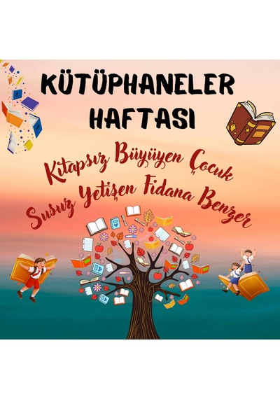 Kütüphaneler Haftası Premium Vinil Pano 160 160 Cm Tek Parça Diğer