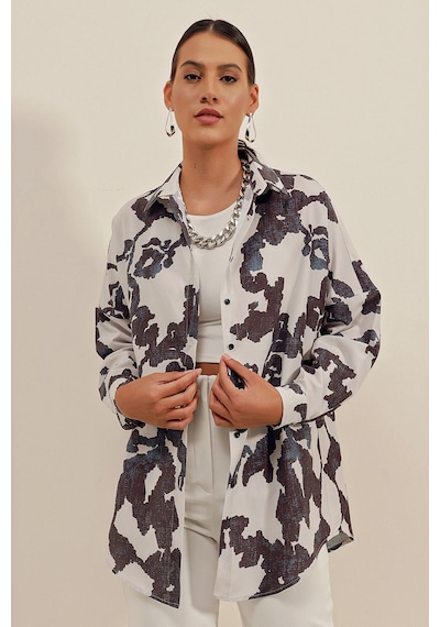 Hiccup Bdart Oversize Uzun Kollu Poplin Gömlek Siyah 35