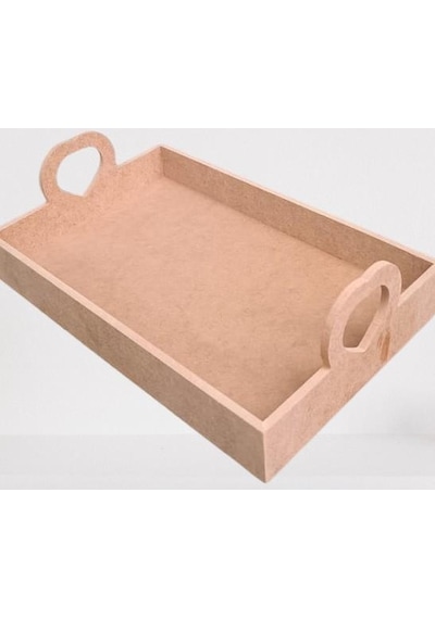Hobi Adn 90367 Model Tepsi Kalplı Ahşap Mdf Ham El Yapım