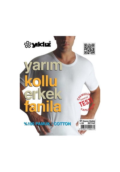 3'Lü Yıldız 01 Erkek Süprem Bisiklet Yaka Pamuk Fanila