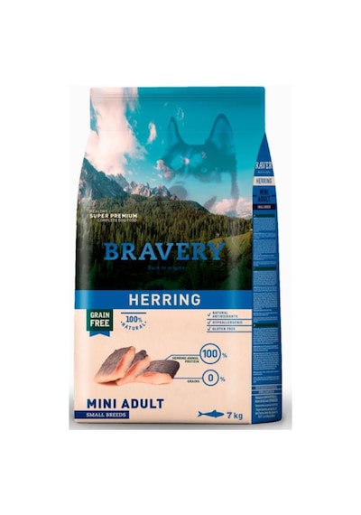 Bravery Tahılsız Ringa Balıklı Küçük Irk Yetişkin Köpek Maması 7 KG
