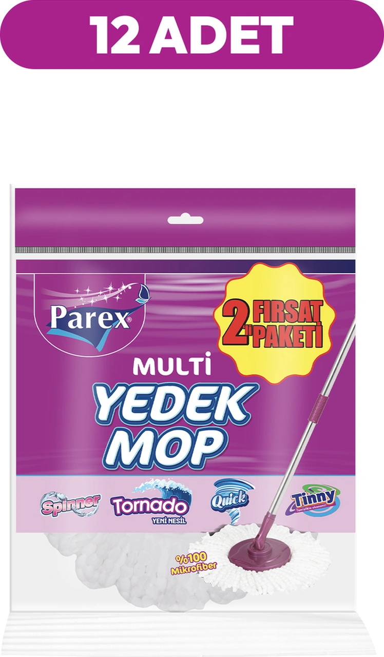 Multi Yedek Mop 2'li Paket Sapsız 12li Set