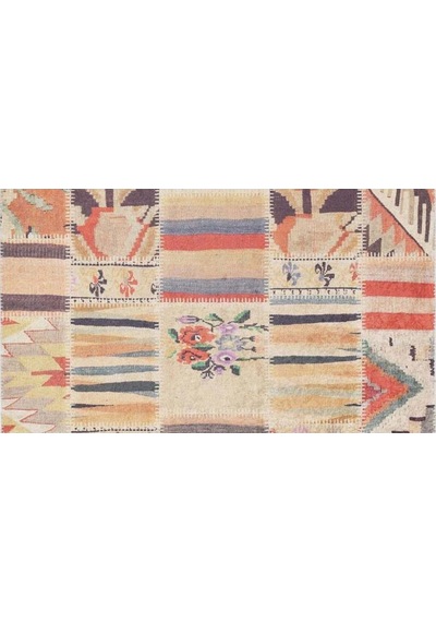 Piksel Halı Turuncu Patchwork Desen Dijital Baskı Halı Çok Renkli