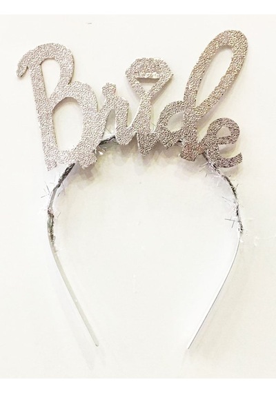 Gümüş Renk Bekarlığa Veda İtalik Yazı Alyanslı Bride Taç - Zmff-242576 18