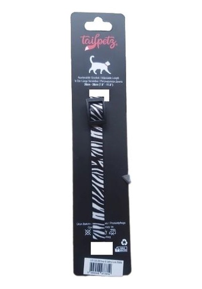 Tailpetz Cat Color Easy & Safety Lock Zebra Ayarlanabilir Kedi Boyun Tasması