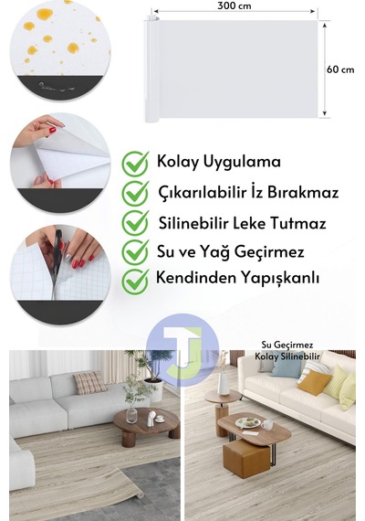 Technojet Kendinden Yapışkanlı Dokulu Parke Desen Premium Zemin Mutfak Duvar Dolapkaplama 60cmx300cm