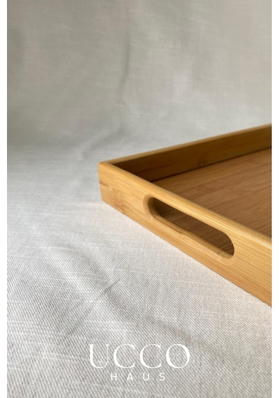 3'lü Bambu Tepsi Seti Doğal Ahşap Servis Tepsisi 40x28 -37x25 -33x22 Cm Şık Ve Sağlıklı Sunum