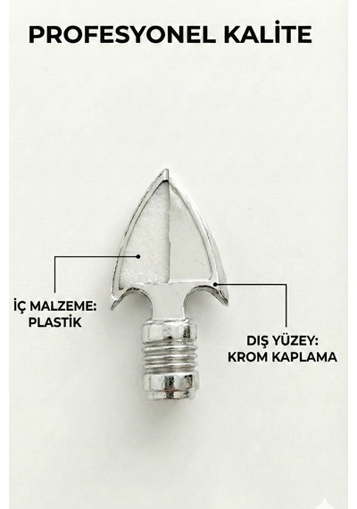 Gümüş Krom Kaplama Ok Ucu Tasarım Sibop Kapağı - Profesyonel Kalite Evrensel 4 Adet