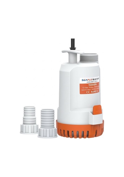 Seaflo Taşınabilir Kullanışlı Dalgıç Manuel Sintine Pompası 2000 Gph 24v - Hortum Çıkışı Ø: 1-1/8'' Ve 1-1/4'' 29mm, 32mm